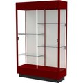 Waddell Display Case Of Ghent Heritage Lighted Floor Display Case 48"W x 70"H x 18"D Hardwood Cordovan Finish Plaque Back 893M-PB-C